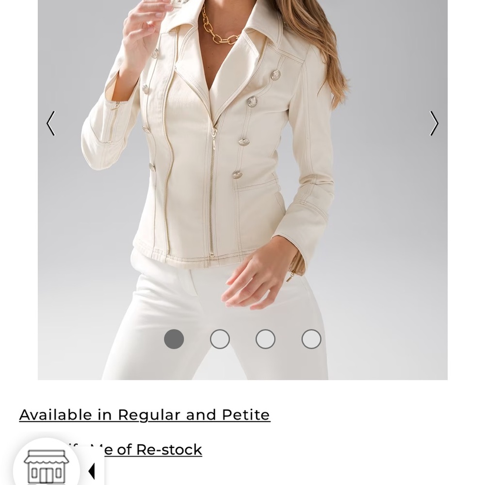 White House black market denim peplum Moto jacket 10